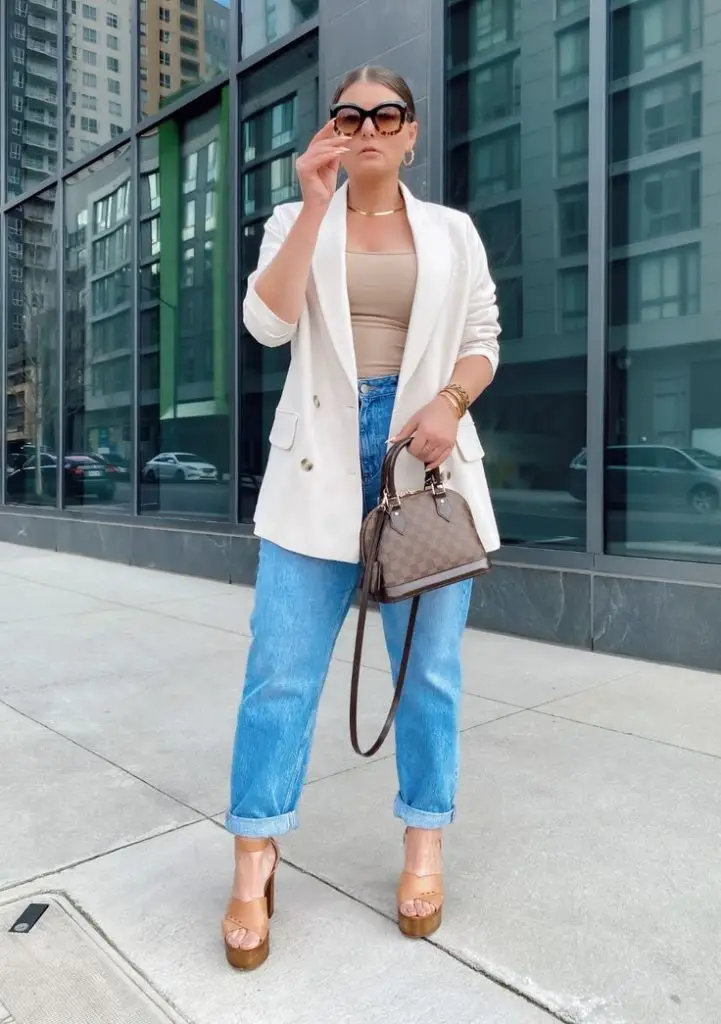 Plus-Size Striped Button-Up Outfit
