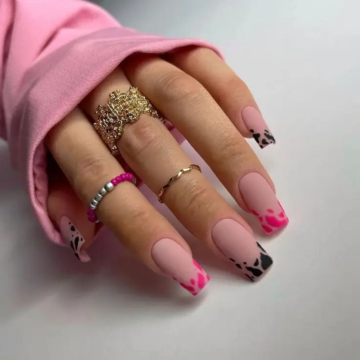 Abstract Spring Shapes Nail Art