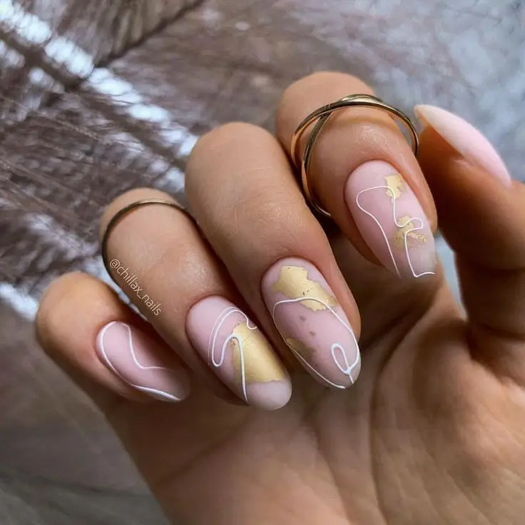 Lace-Inspired Sheer White Nails with Subtle Patterns