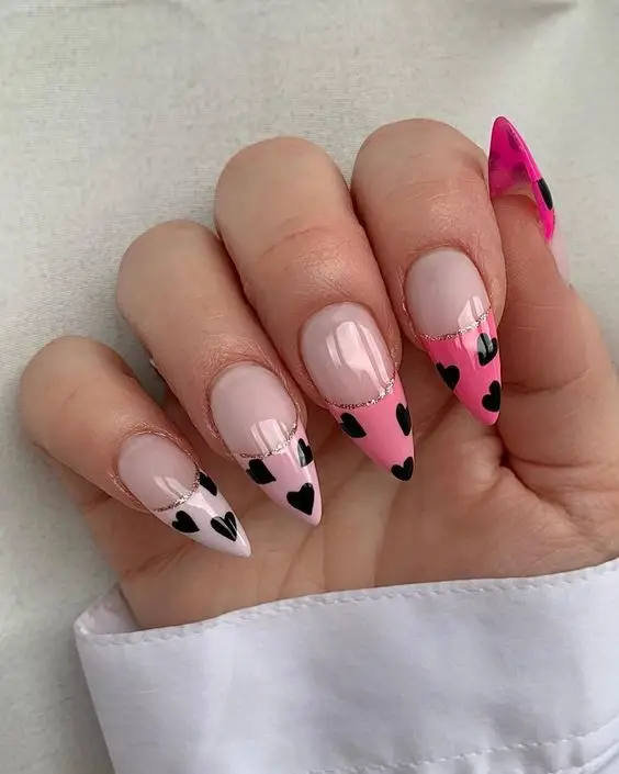 Botanical Green Nails with Leaf Patterns