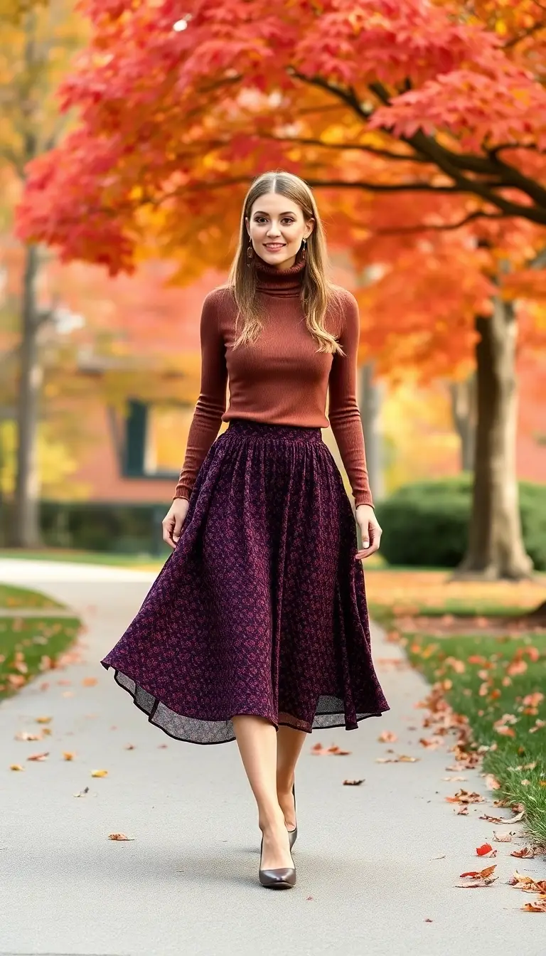 Classy Vintage Midi Skirt Look