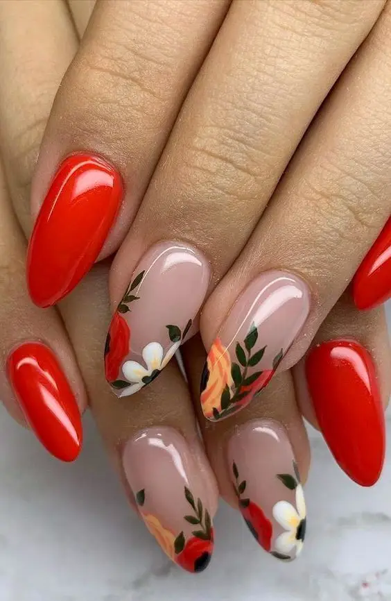 Bold Sunflower Nails