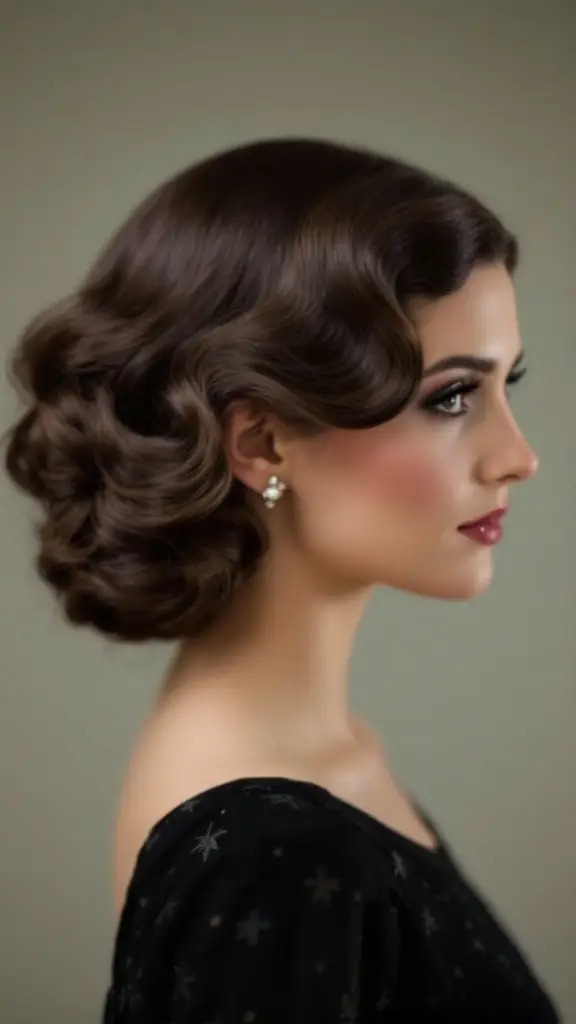 1920s Finger Waves with Deep Side Part