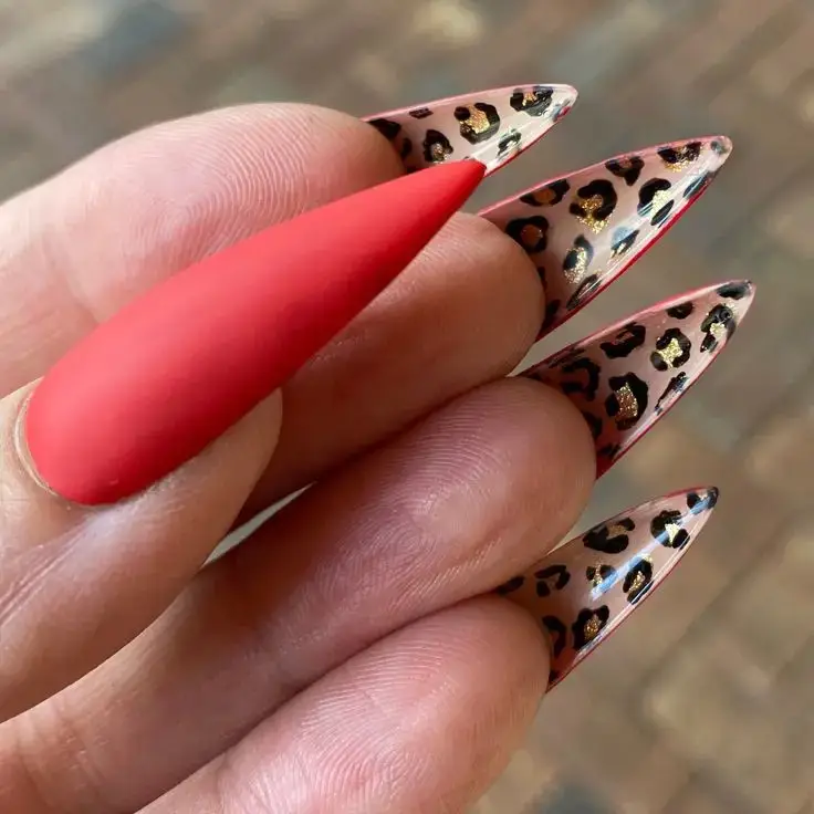Geometric Glitter Nails