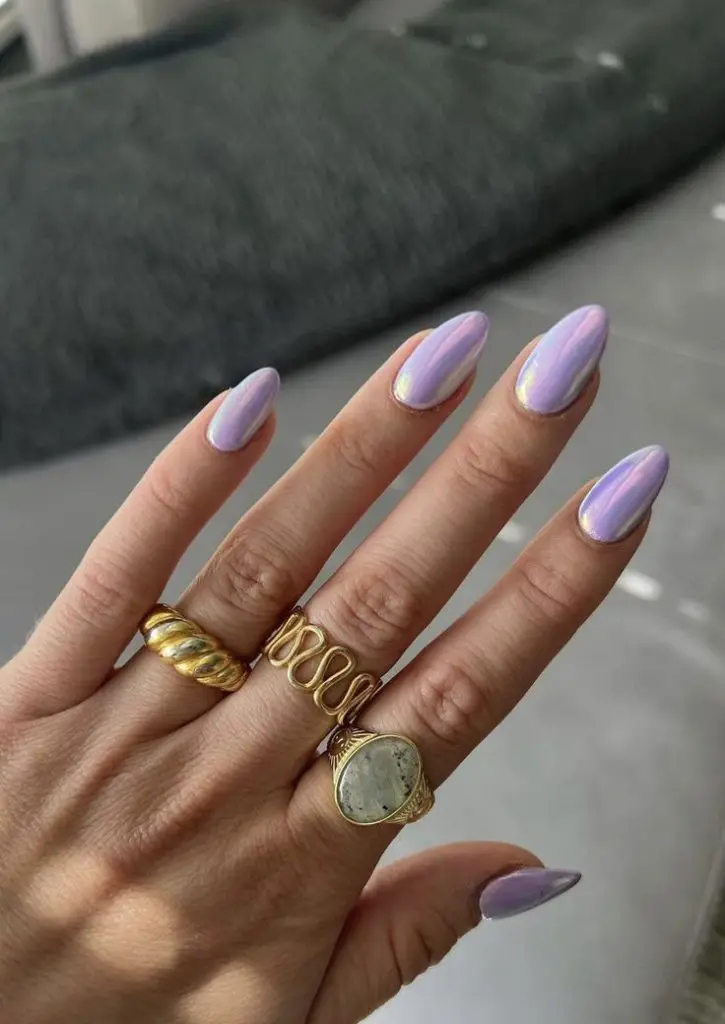 Spring Ombre Nails with Glittering Highlights