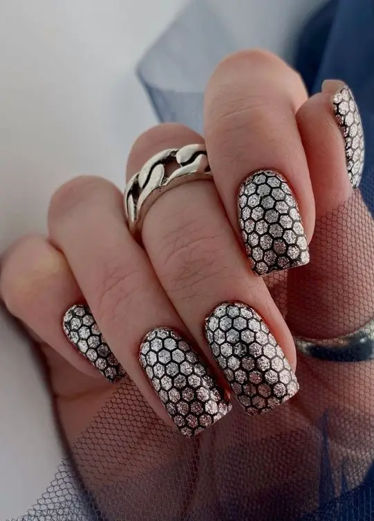 Delicate Lace-Inspired Nail Design