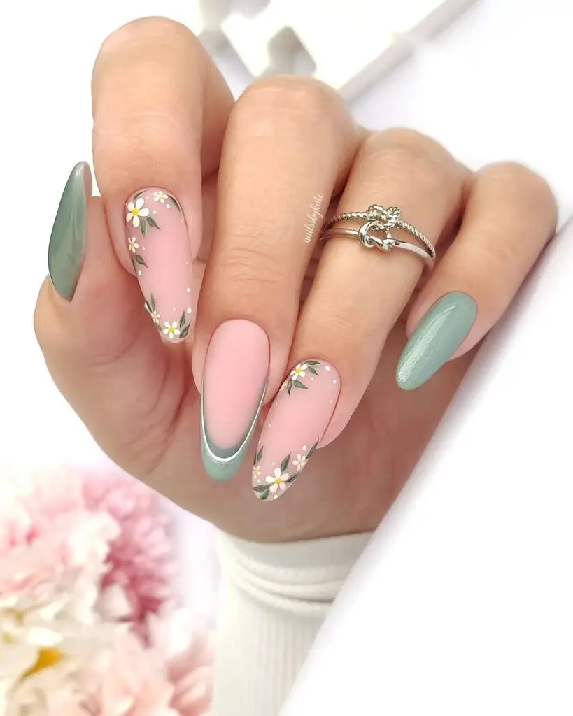 Soft Spring Green with Leafy Accents