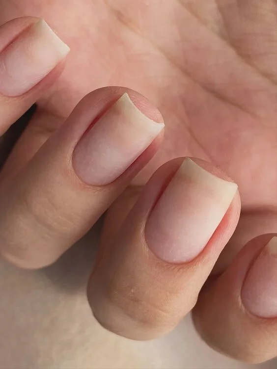Short Nails with Gold Shimmer Accents