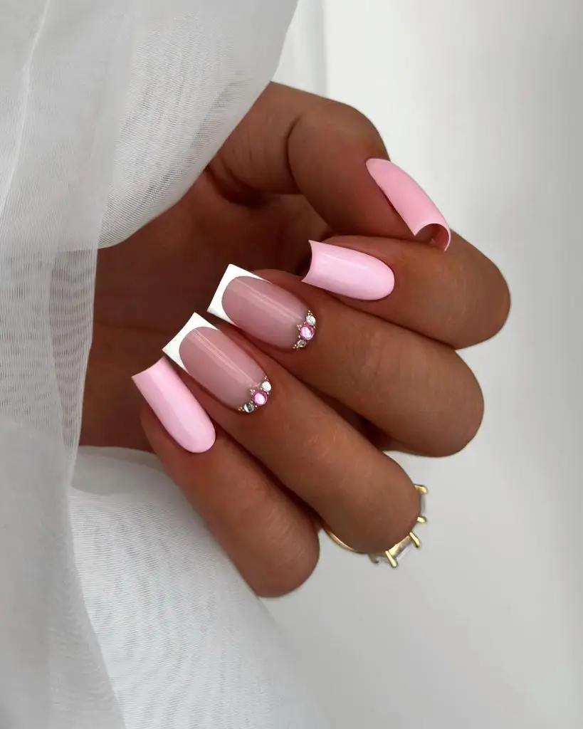 Glossy Peach with Abstract Pastels