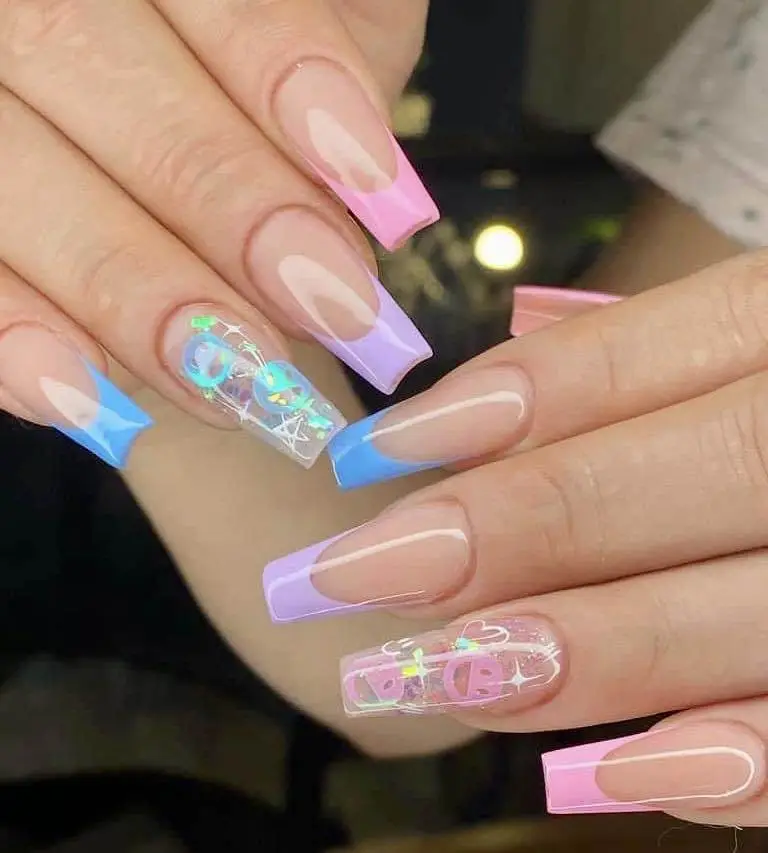 Matte Nude Nails with Black Detailing