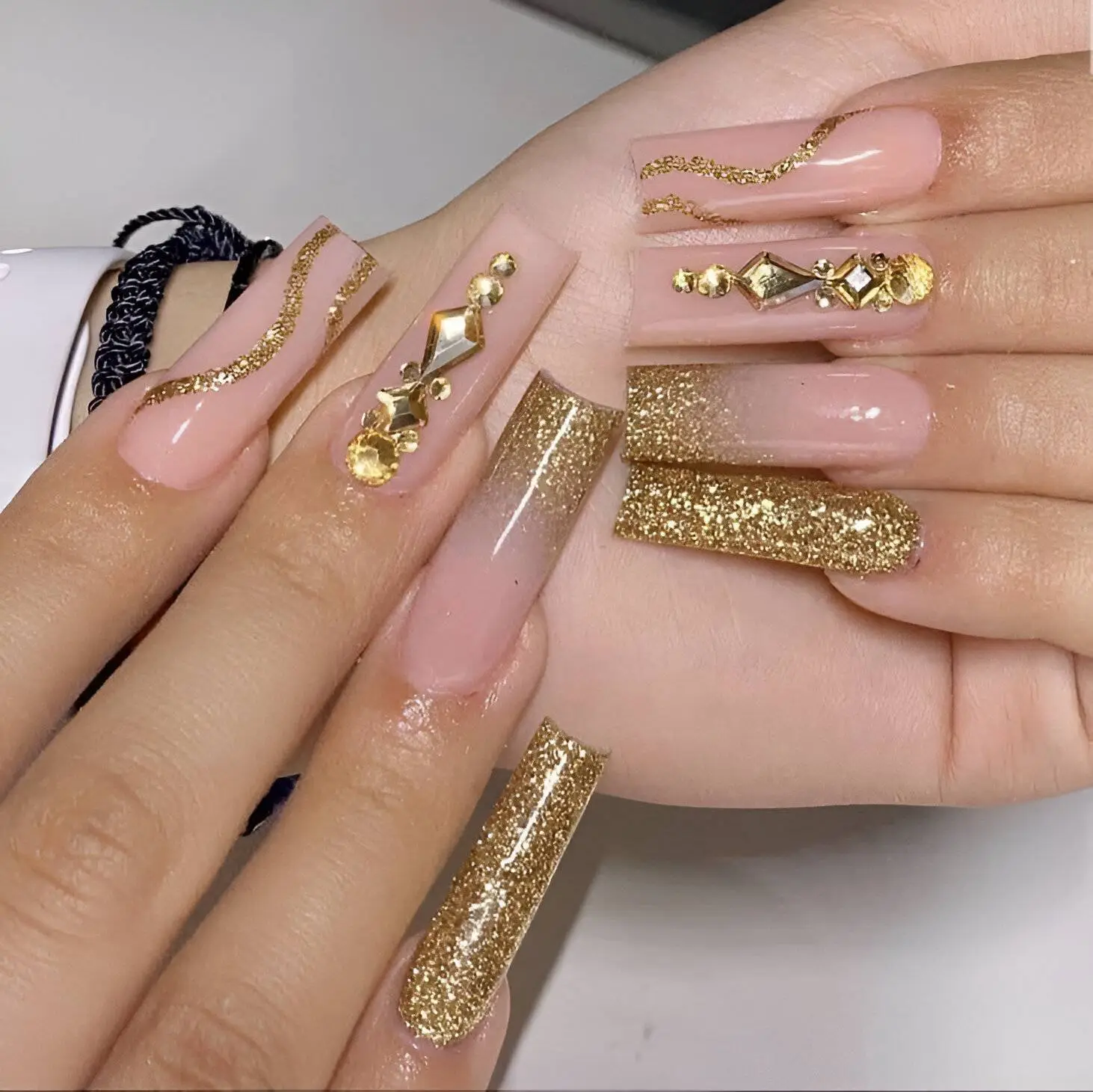 Oceanic-Inspired Blue Coffin Nails