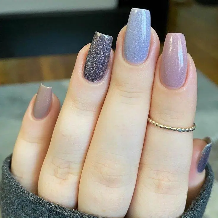 Pastel abstract layered nail art