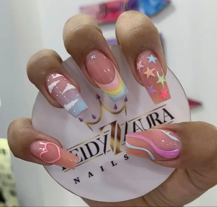 Psychedelic Marble Nail Art