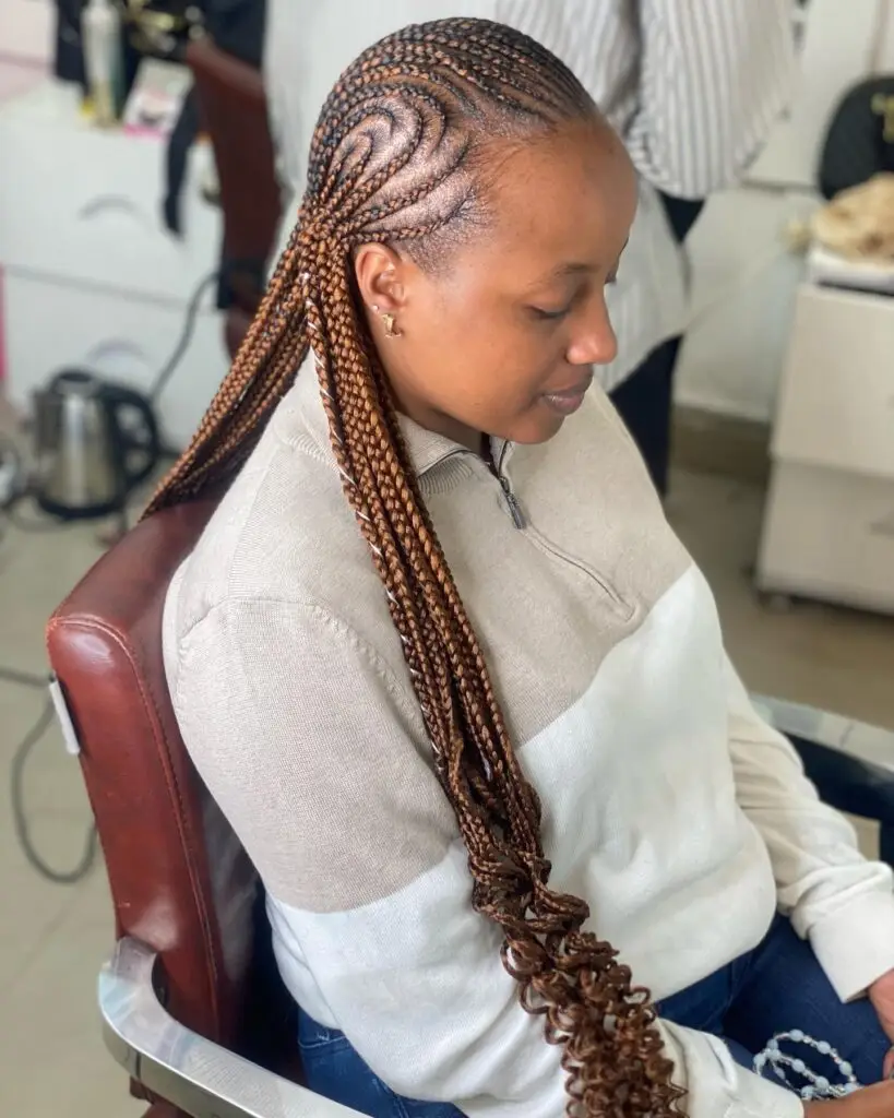 Side-Parted Braided Bun Alicia Keys
