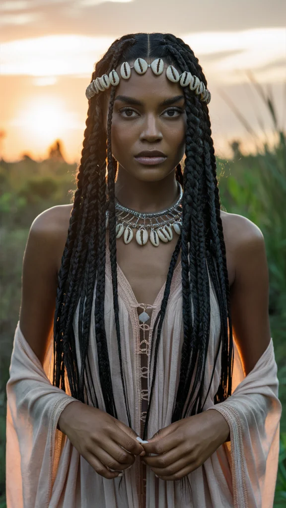 Side-Parted Cornrows with Flowing Extensions Alicia Keys