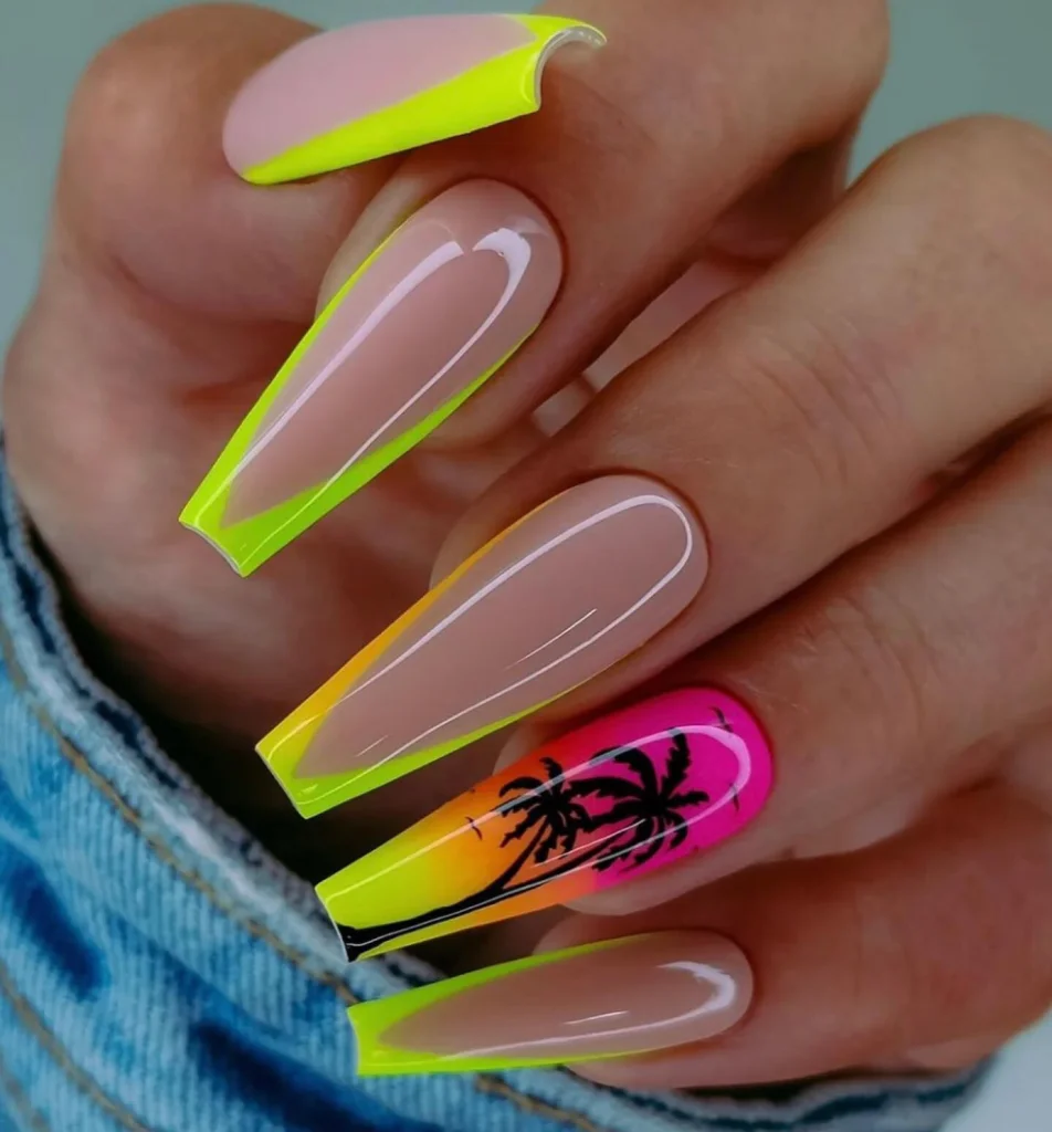 Pastel Rainbow Tips with Gold Details