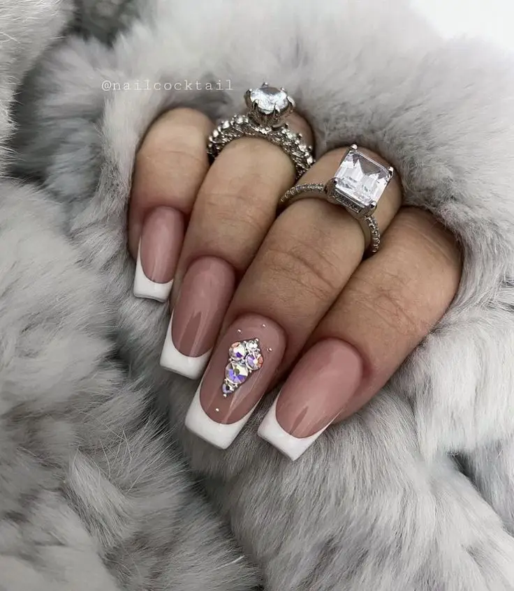 Lavender Nails with Pearl Accents