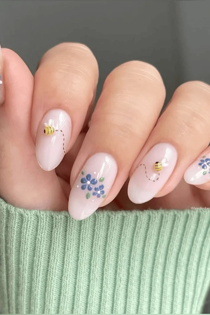 Buzz Into Spring Bee Nails