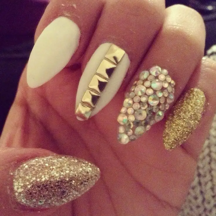 Jewel-Encrusted Nail Design