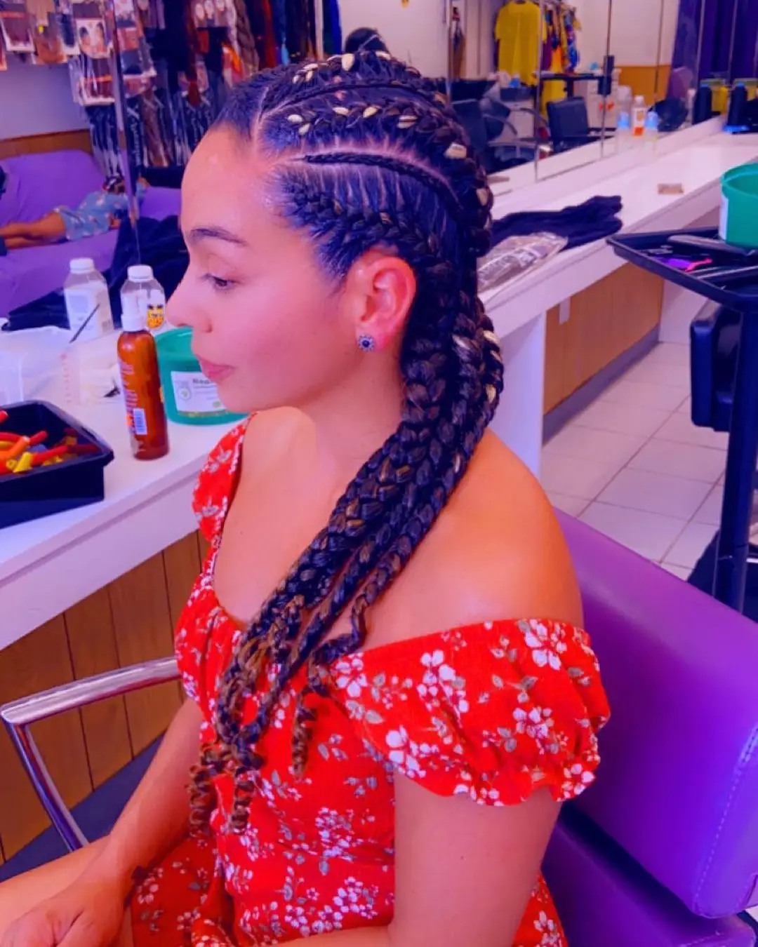 Ombre goddess cornrows with soft gradient coloring