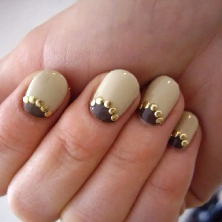 Pink Studded Nail Design