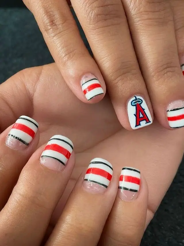 Bold Red and White Baseball Stripes