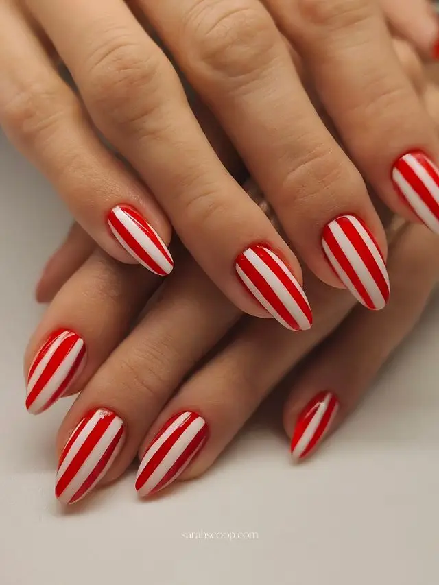 Bold Red and White Striped Design