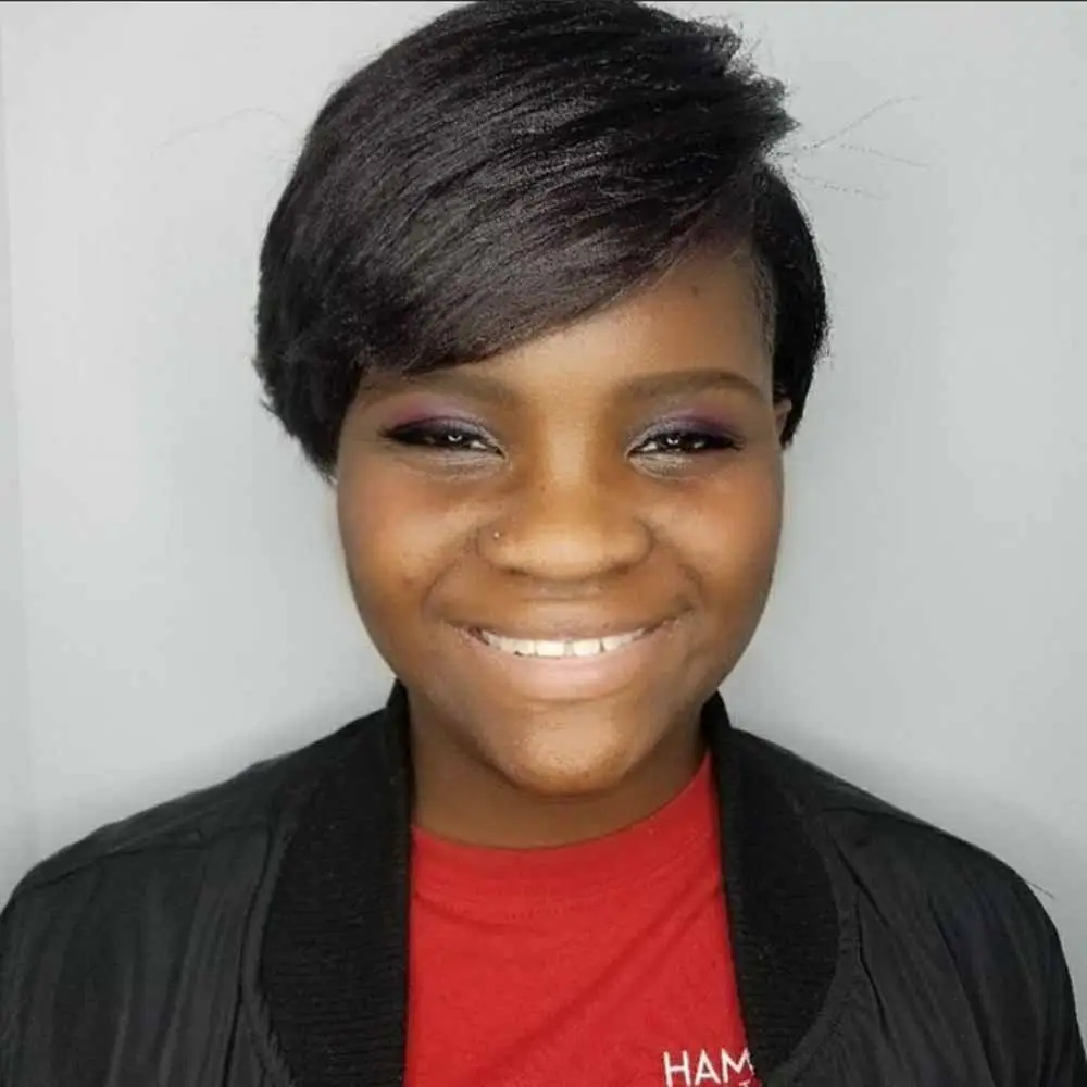 Feathered Bob with Curled Ends for Black Women