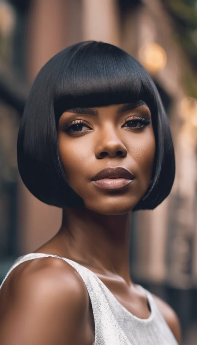 Classic Bob for Round Faces for Black Women