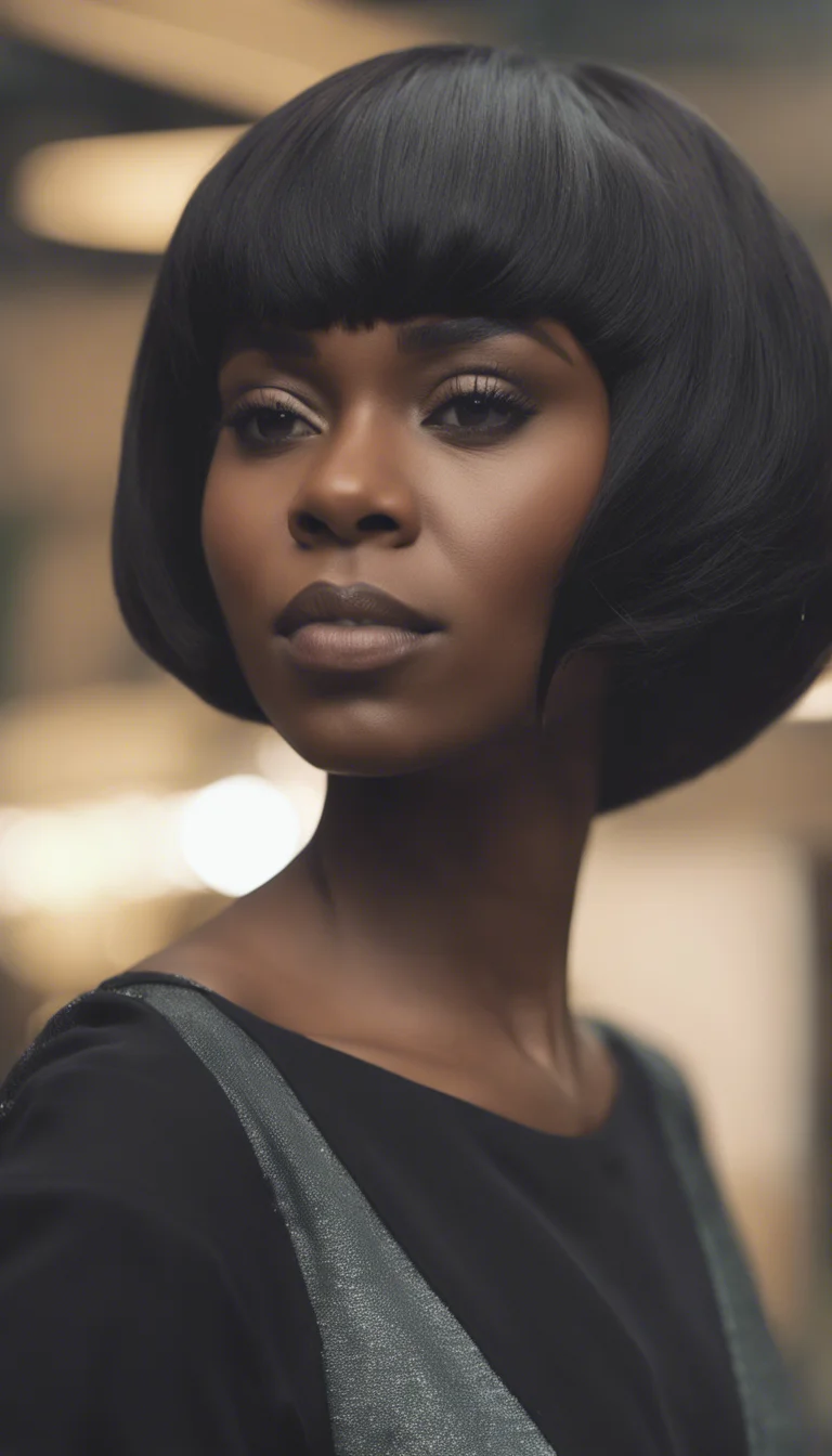 Short Bob with Side-Swept Bangs for Black Women