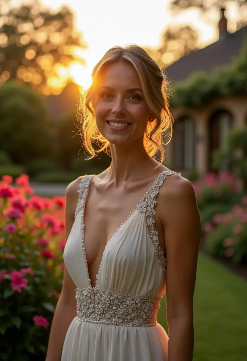 Regal Green Wedding Guest Gown