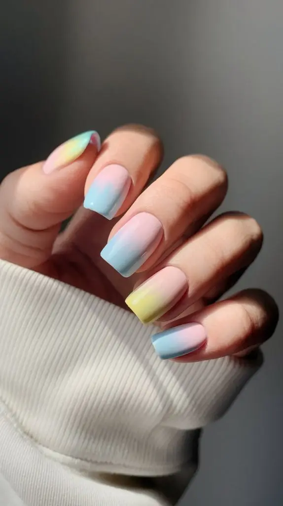 Soft Pastel Maze Nails