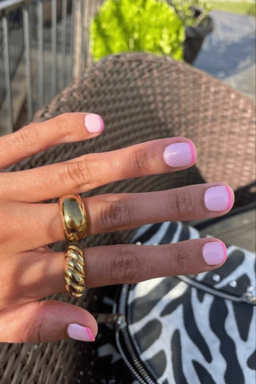Short Nails in Peachy Nude Shades