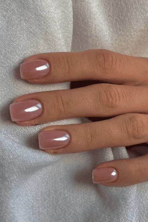 Short Nails in Bright Coral