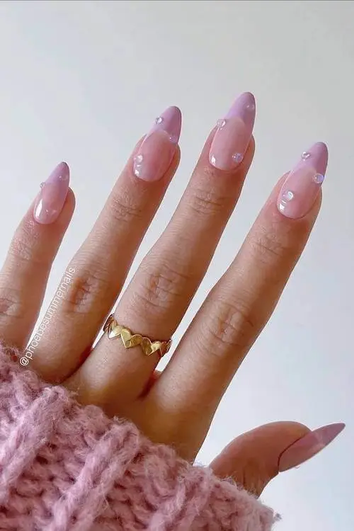 Delicate Pearl Accent Spring Nails