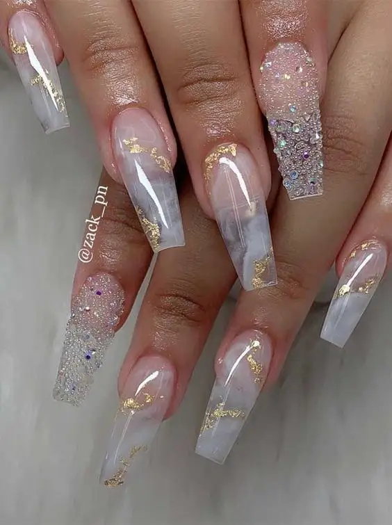 Bold Metallic Strip Nails