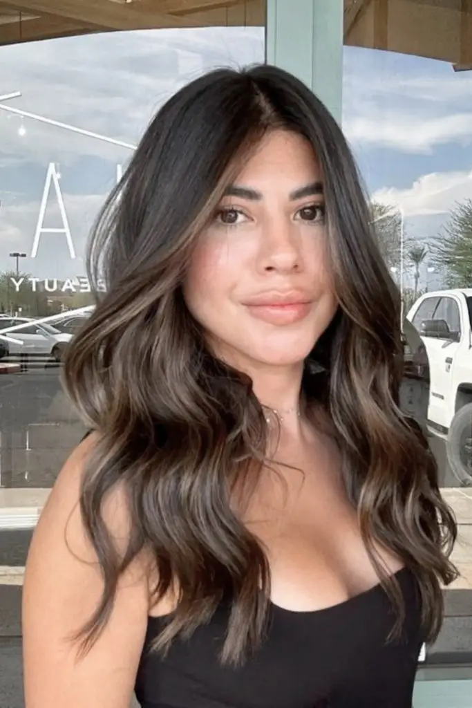 Chestnut Brunette with Face-Framing Layers