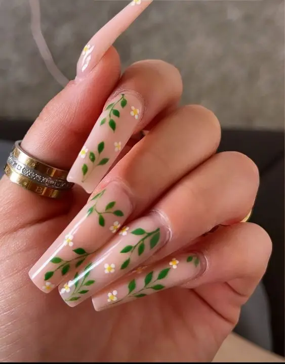 Matte Beige Nails with Gold Foil