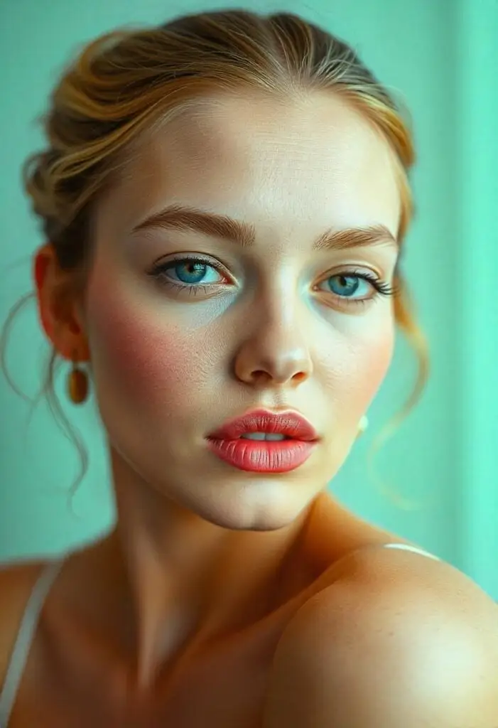 Cool-toned smoky eyes with sharp liner and neutral lips