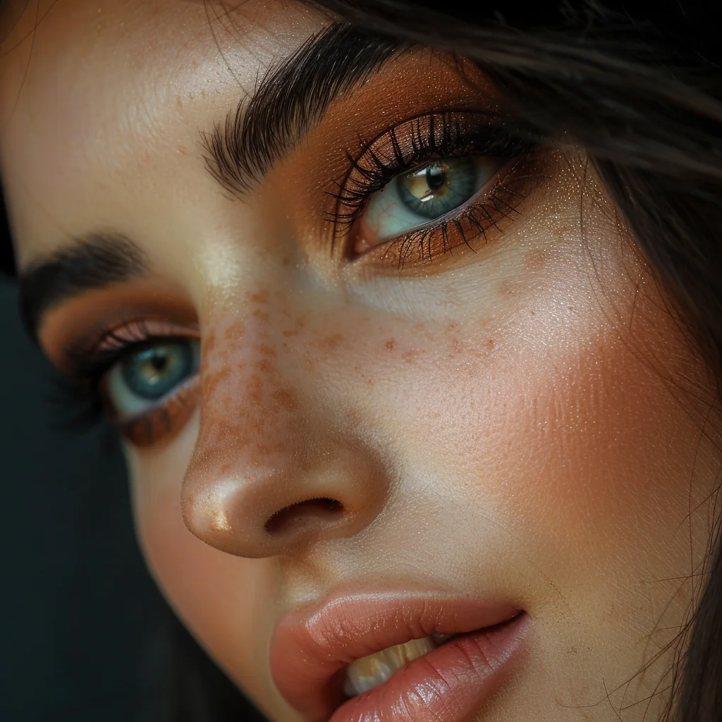 Smoky sultry eyes with a nude lip and glowing complexion