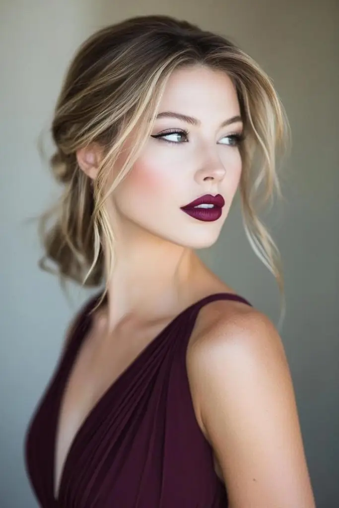 Bold Plum Lips Makeup