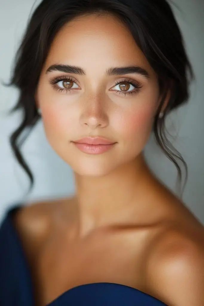 Matte Brown Eyes with Pink Gloss Makeup