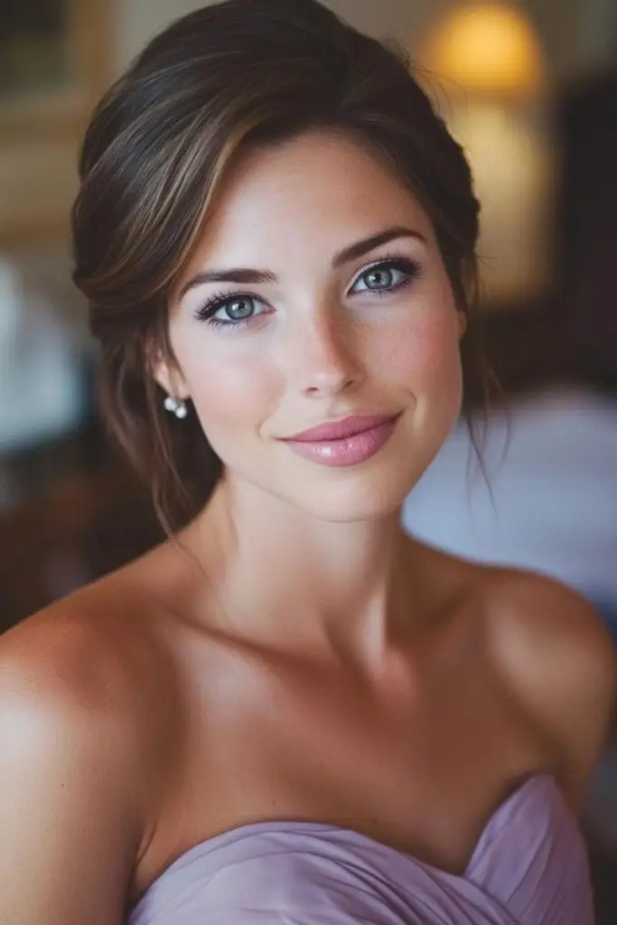 Lavender Eyes and Mauve Lips Makeup