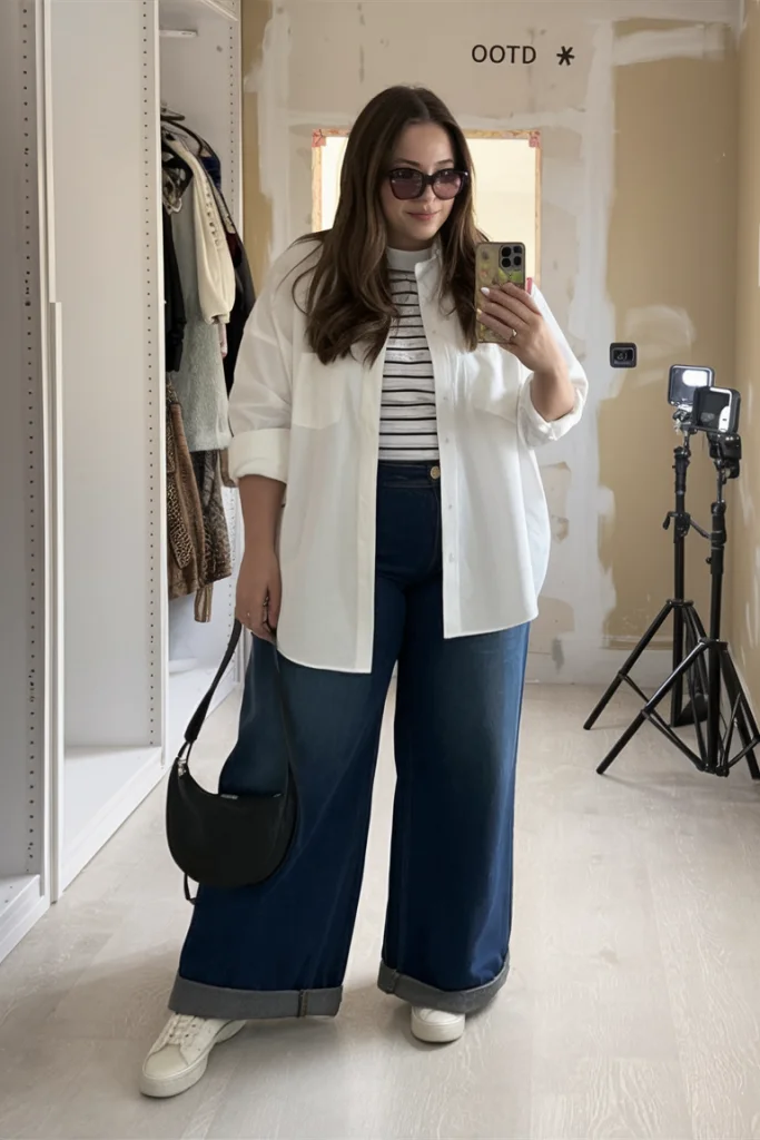 Plus-Size Paper Bag Shorts Outfit