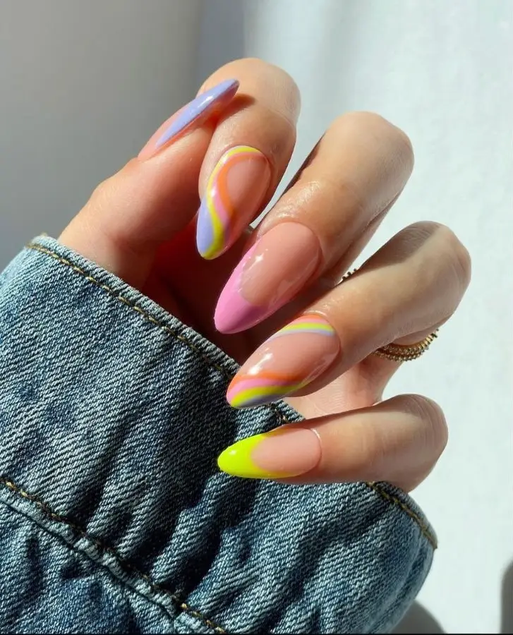 Pastel Gradient French Squares