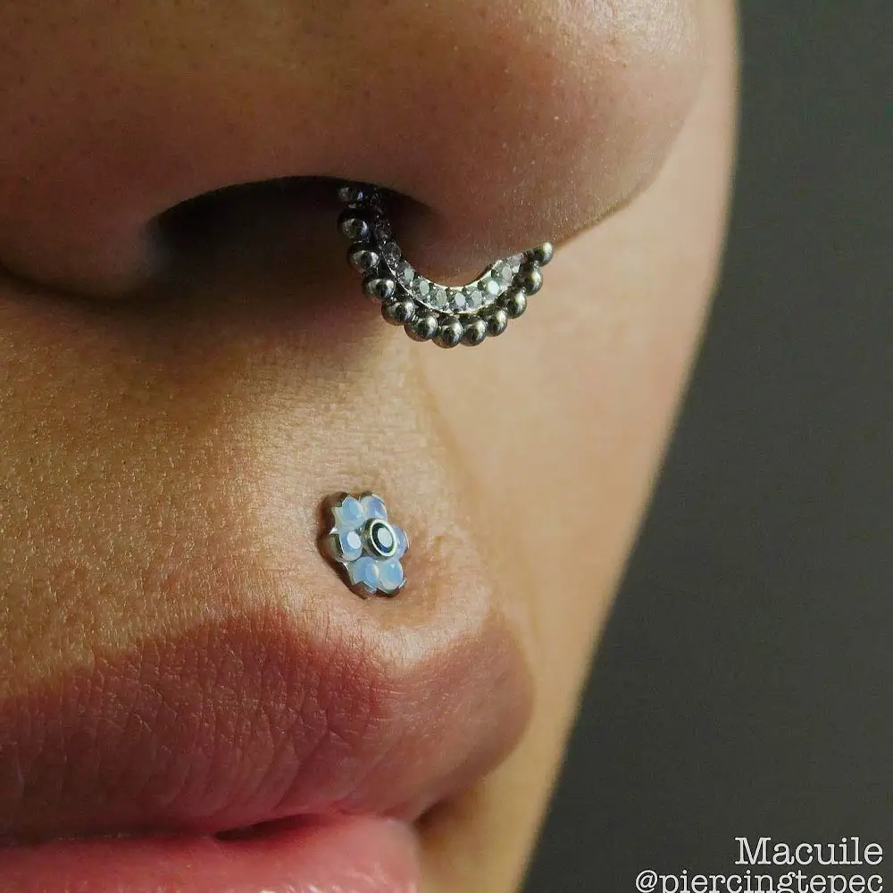 Petite Gold Septum with Beaded Accent