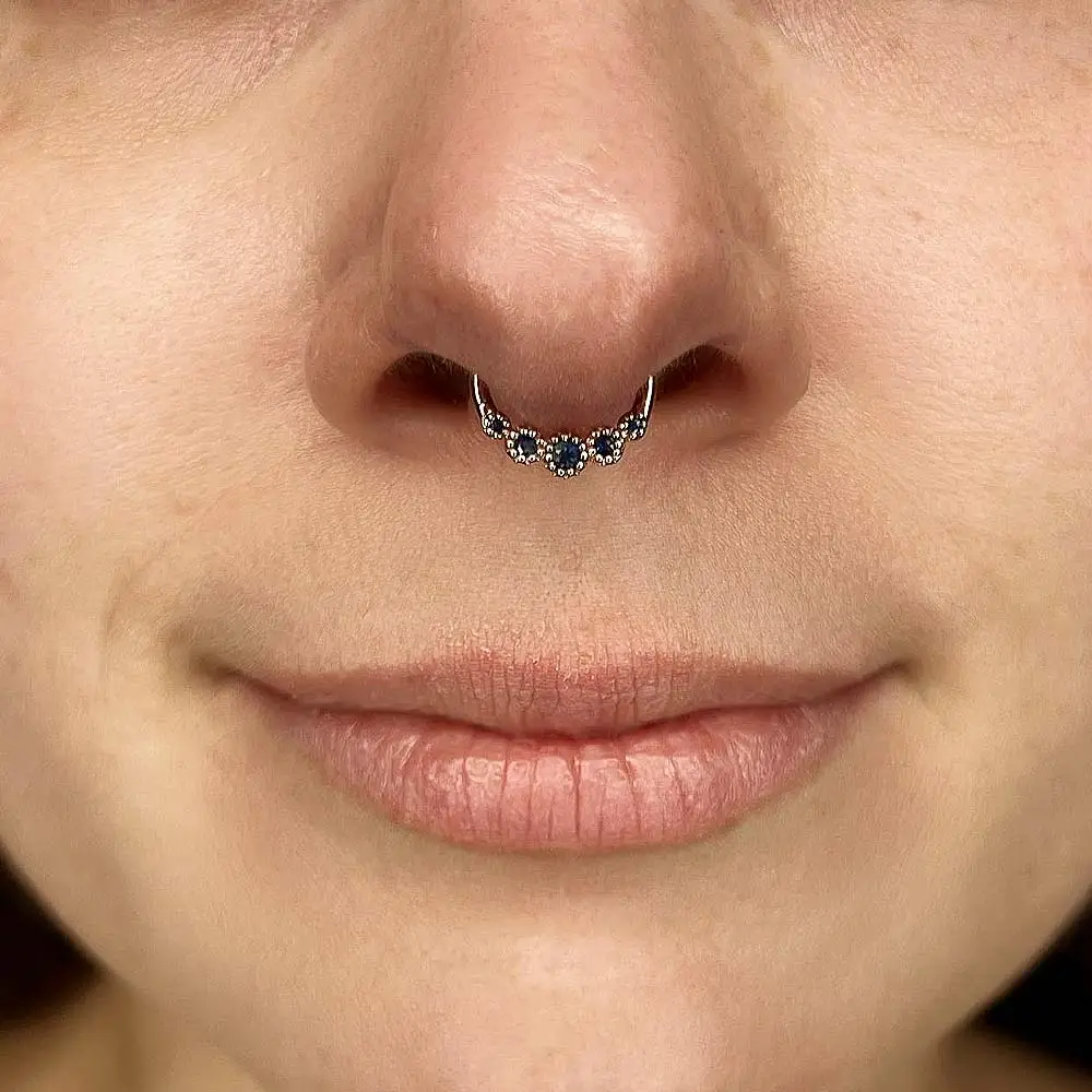 Intricate Septum Ring with Textured Details