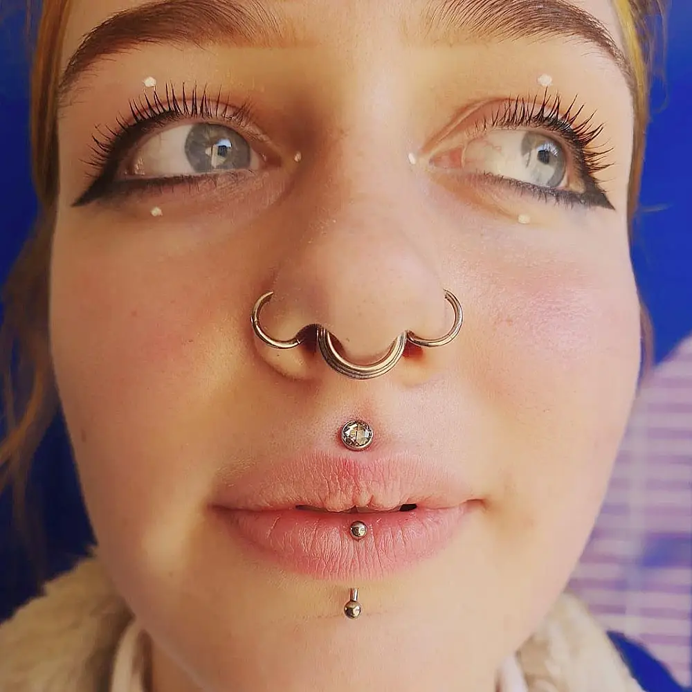 Delicate Septum Ring with Micro-Gem Inlay