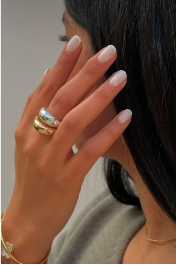 Geometric Pastel French Tips 2025