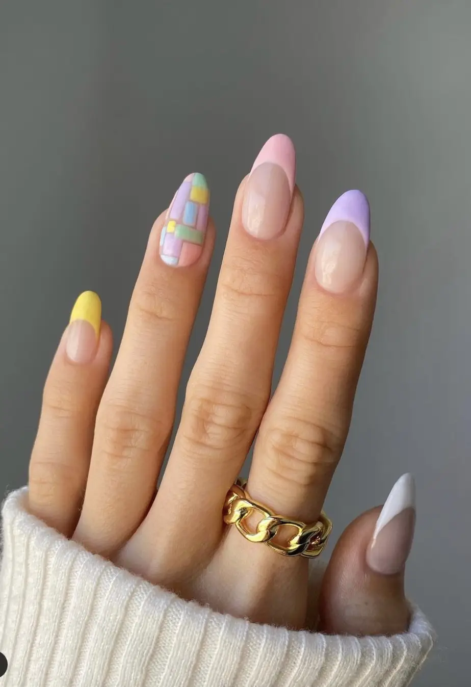 Vivid Ombre Sunset Nails
